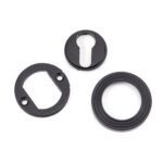 matt black round euro escutcheon (beehive)