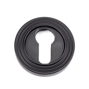 matt black round euro escutcheon (beehive)