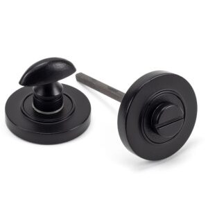 matt black round thumbturn set (plain)