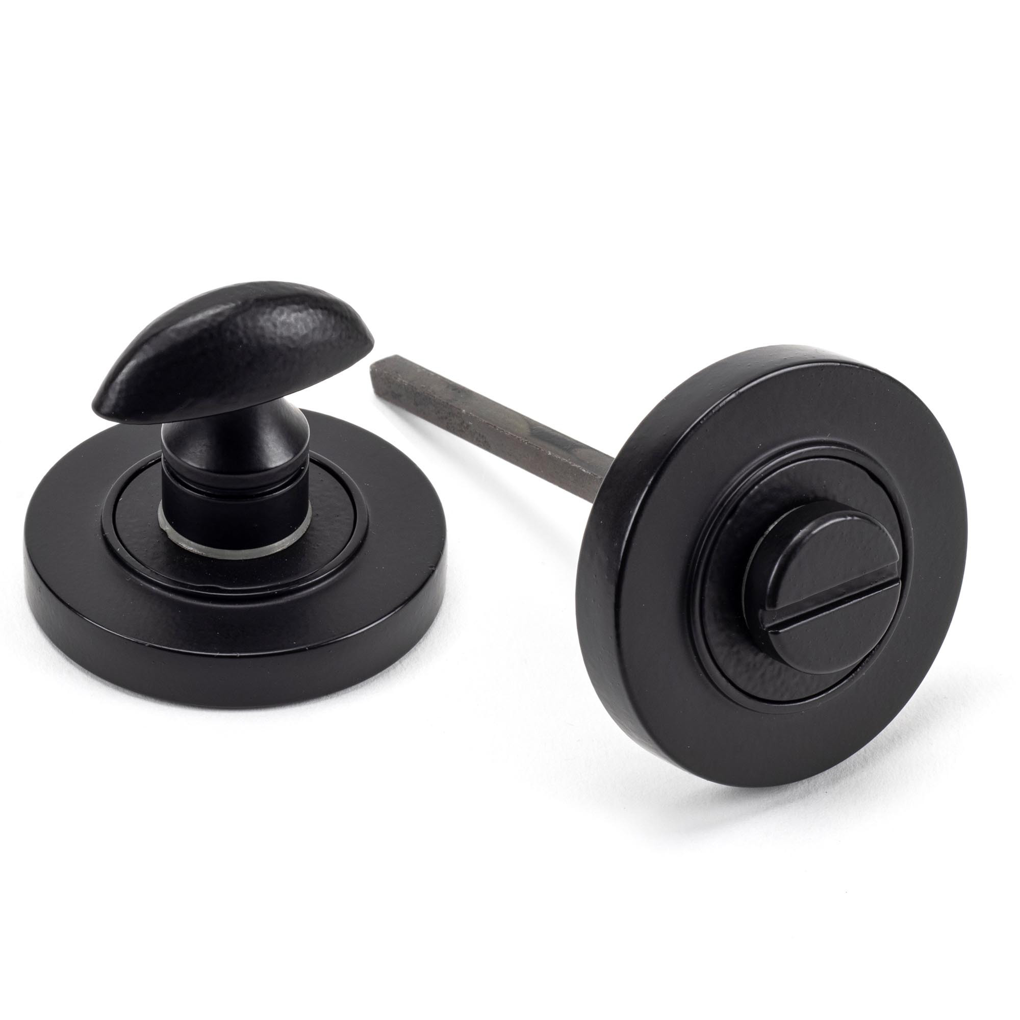 matt black round thumbturn set (plain)