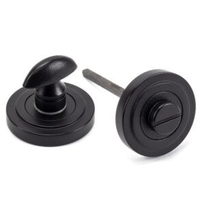 matt black round thumbturn set (art deco)