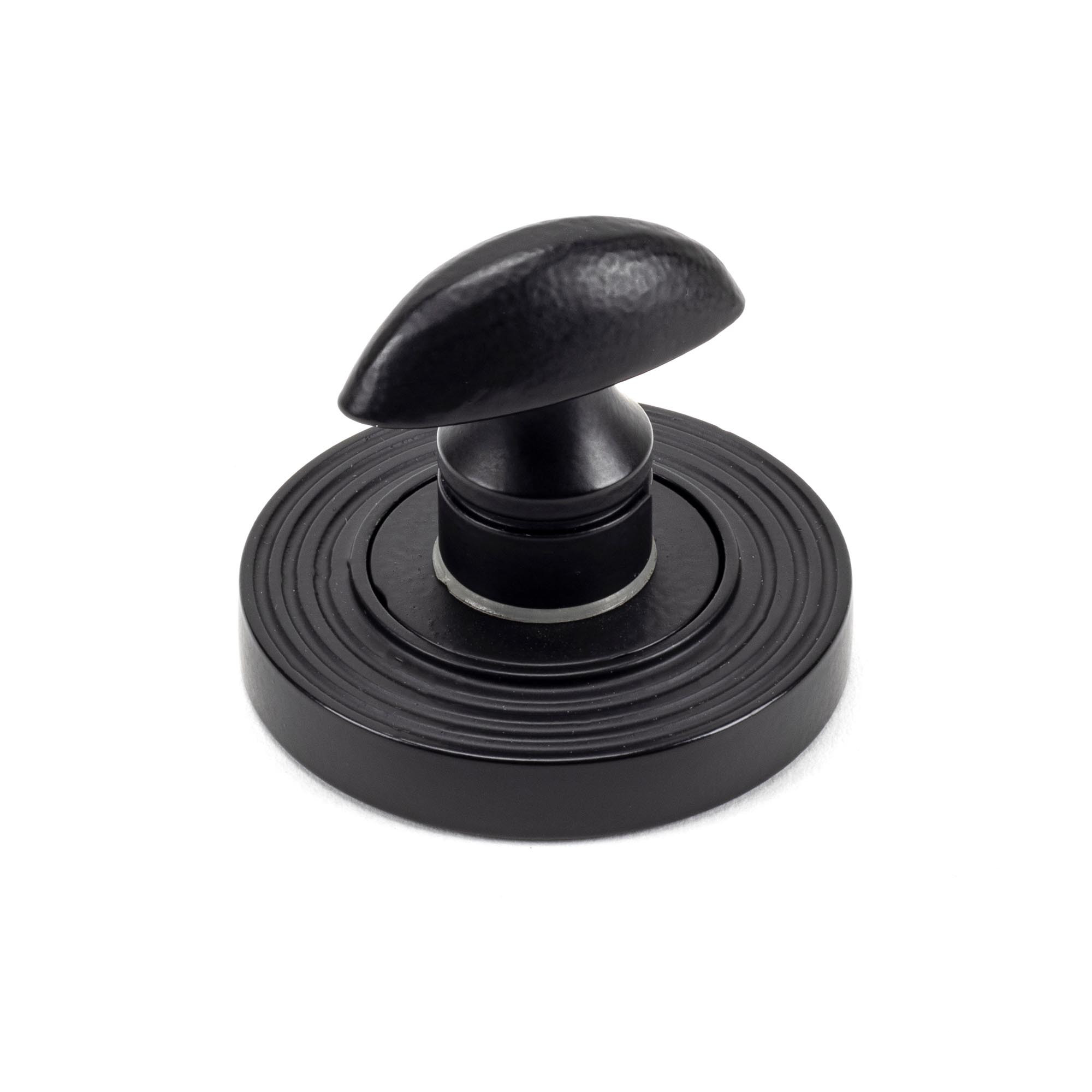 matt black round thumbturn set (beehive)