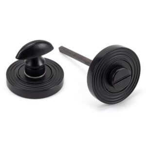 matt black round thumbturn set (beehive)
