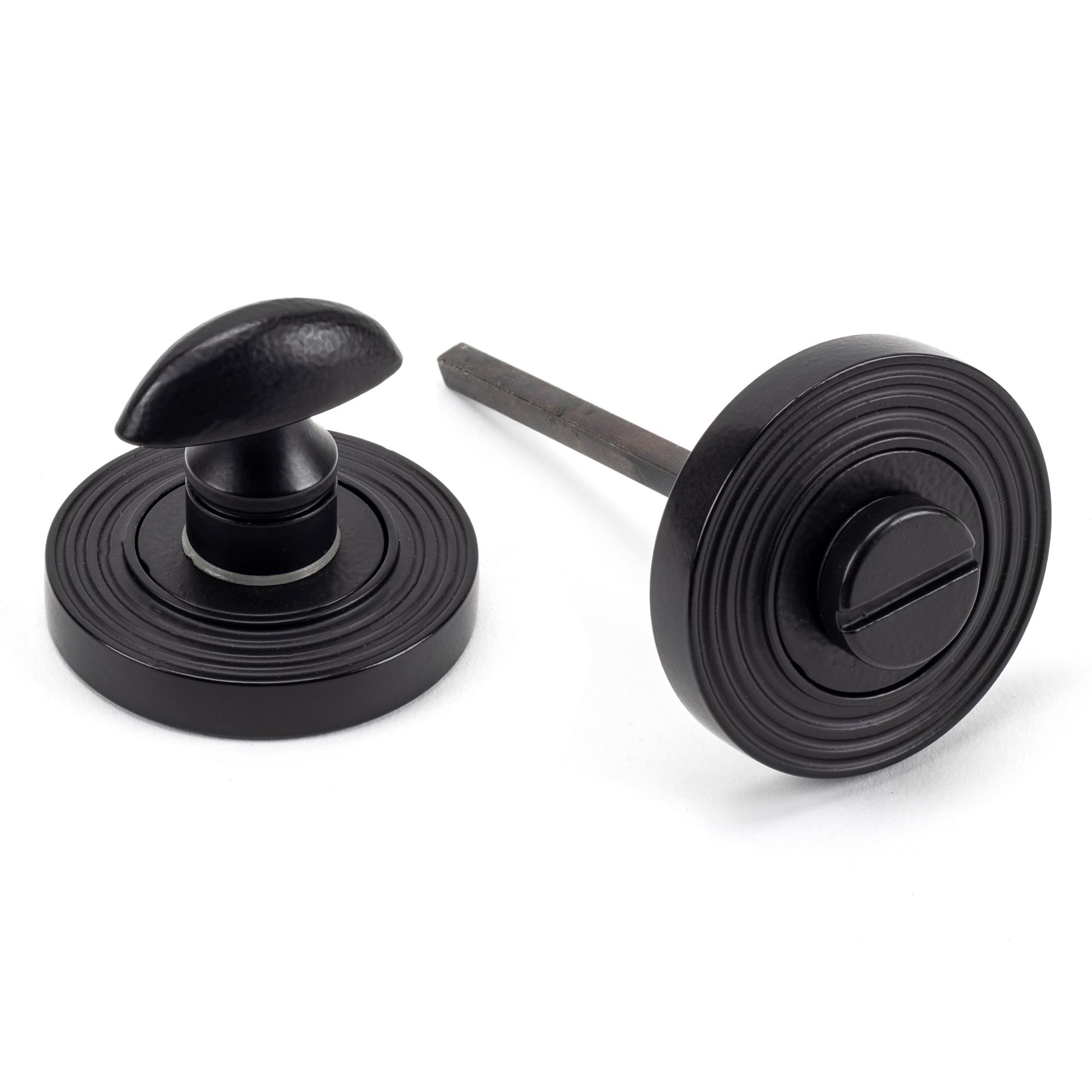 matt black round thumbturn set (beehive)