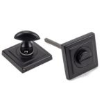 matt black round thumbturn set (square)