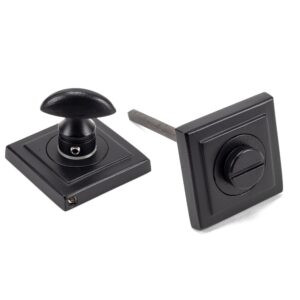 matt black round thumbturn set (square)