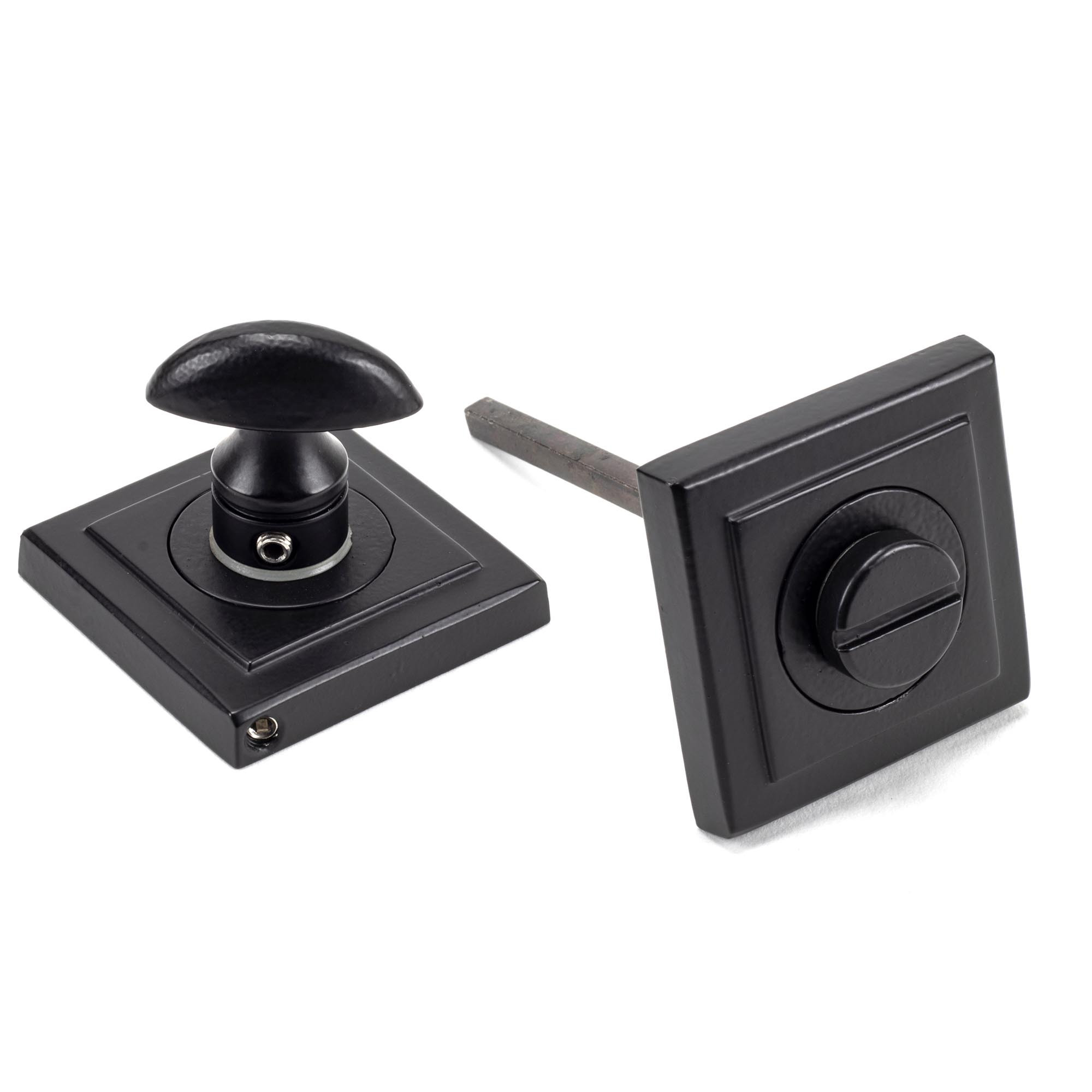 matt black round thumbturn set (square)