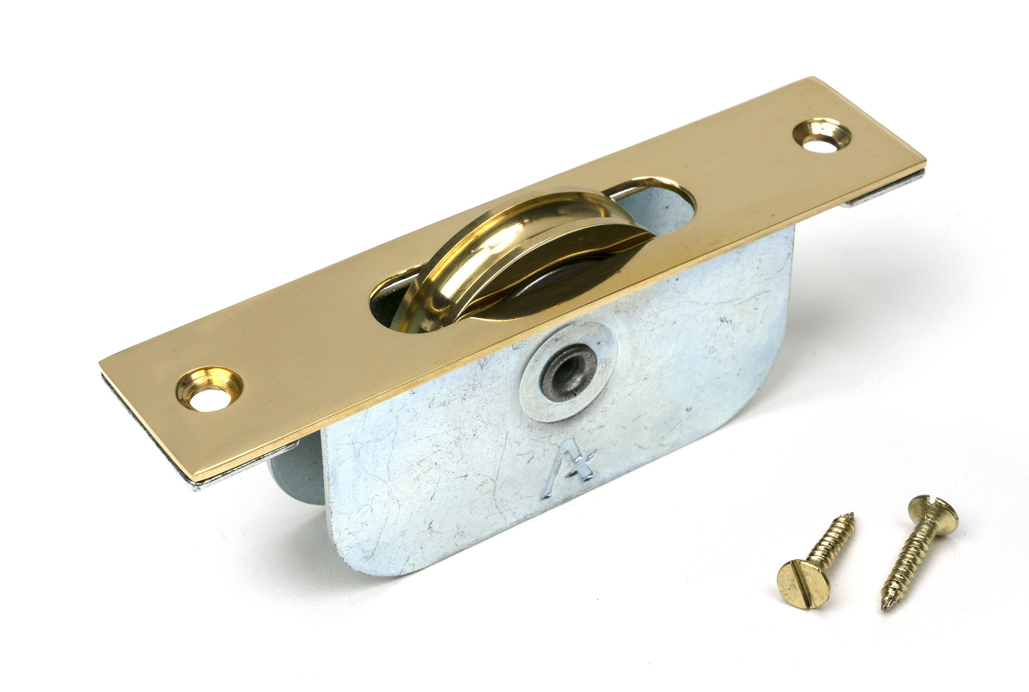 do not use! unlacquered brass square ended sash pulley 75kg