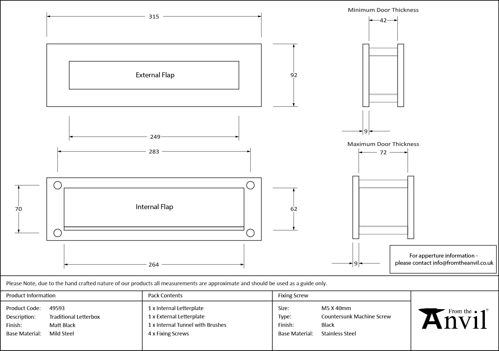 matt black traditional letterbox