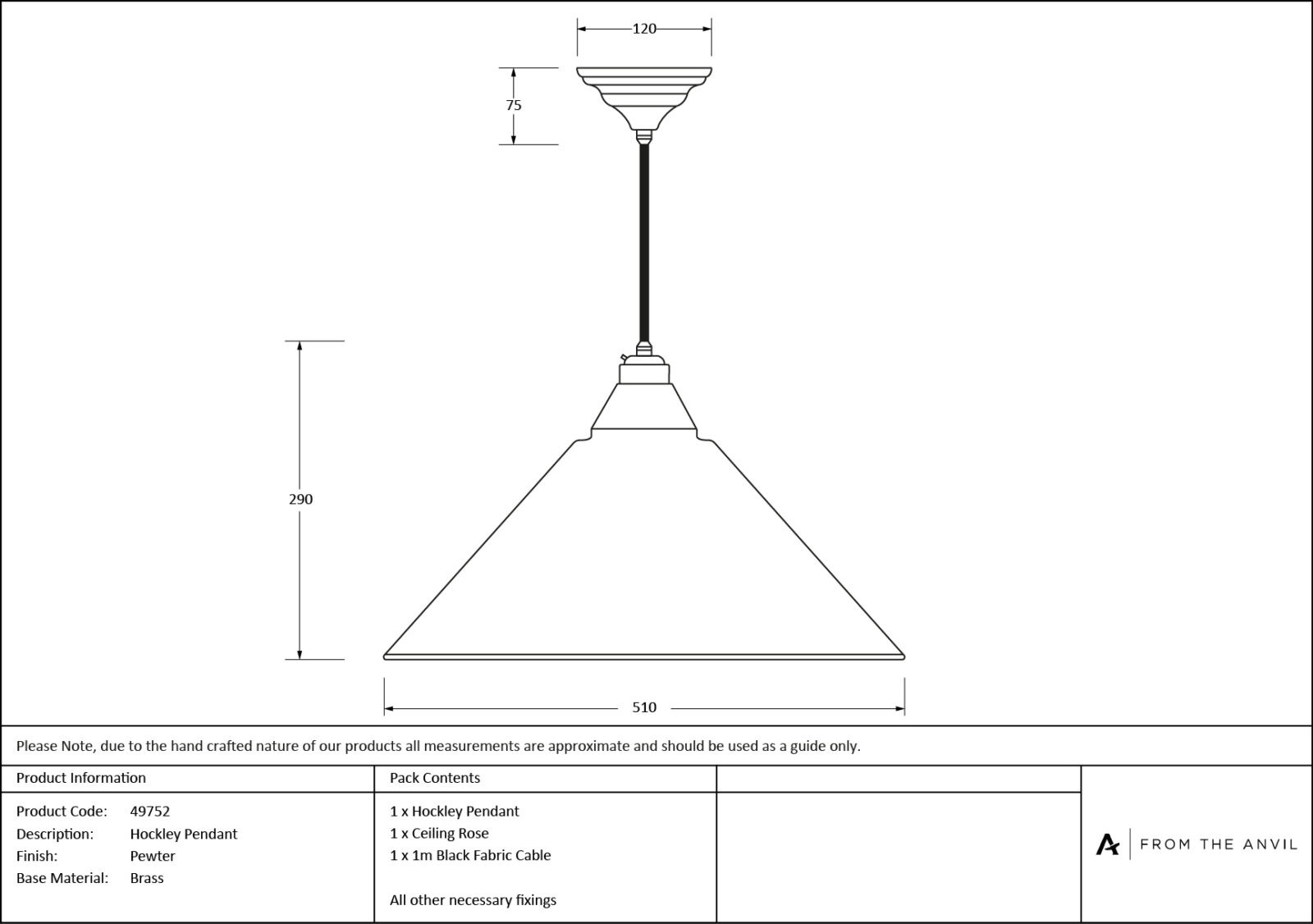 pewter hockley pendant