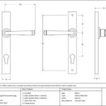 satin marine ss (316) avon slimline lever espag. lock set