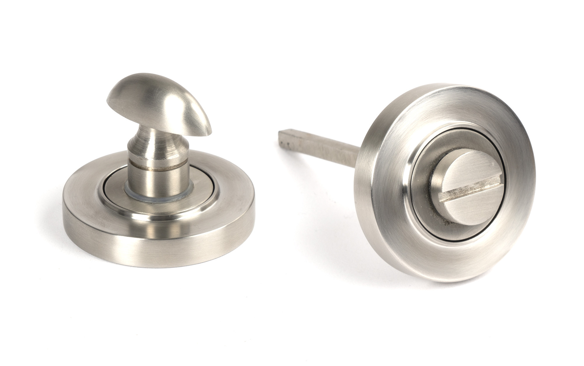 satin marine ss (316) round thumbturn set (plain)