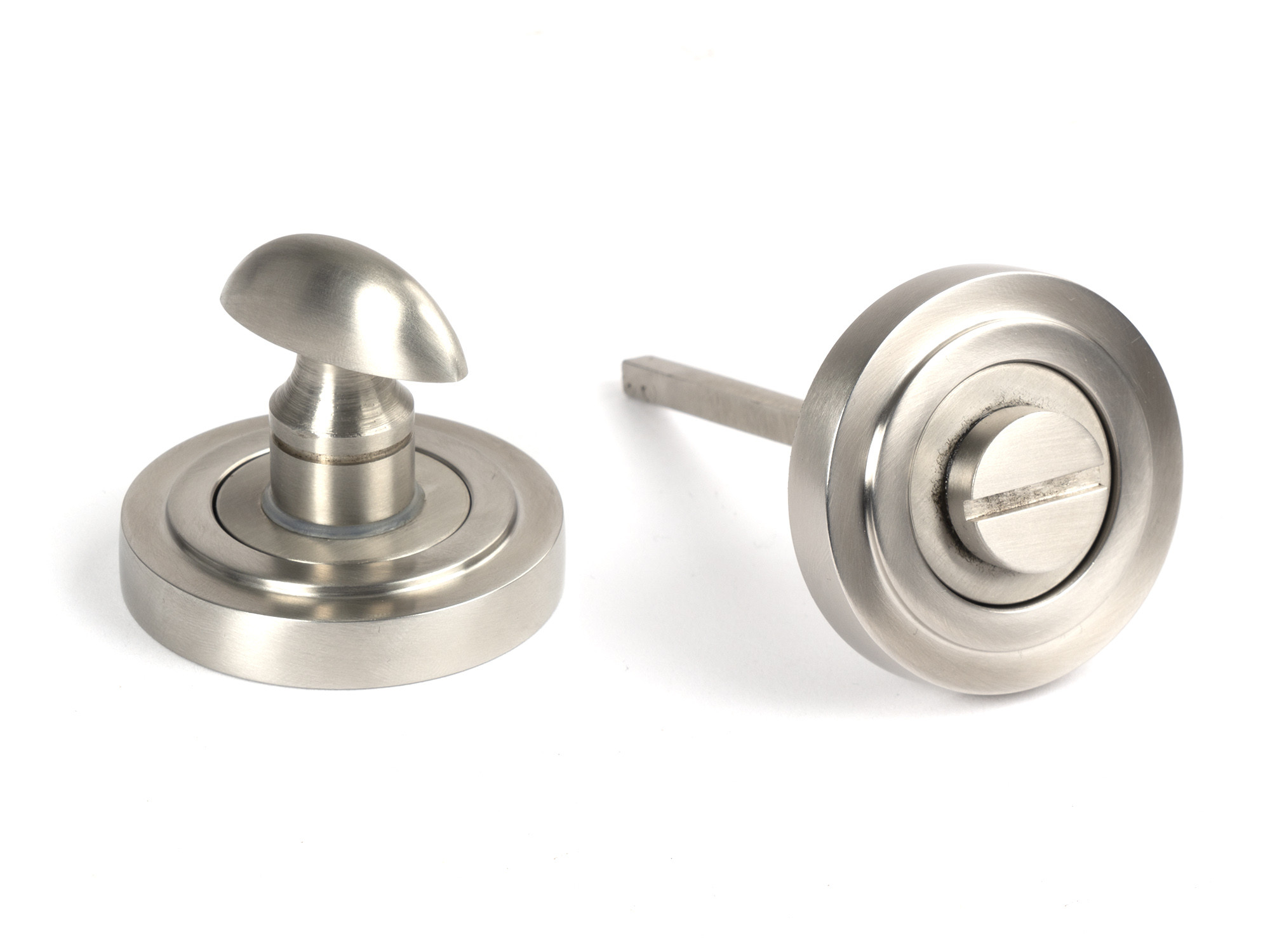 satin marine ss (316) round thumbturn set (art deco)