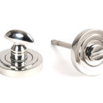 polished marine ss (316) round thumbturn set (art deco)