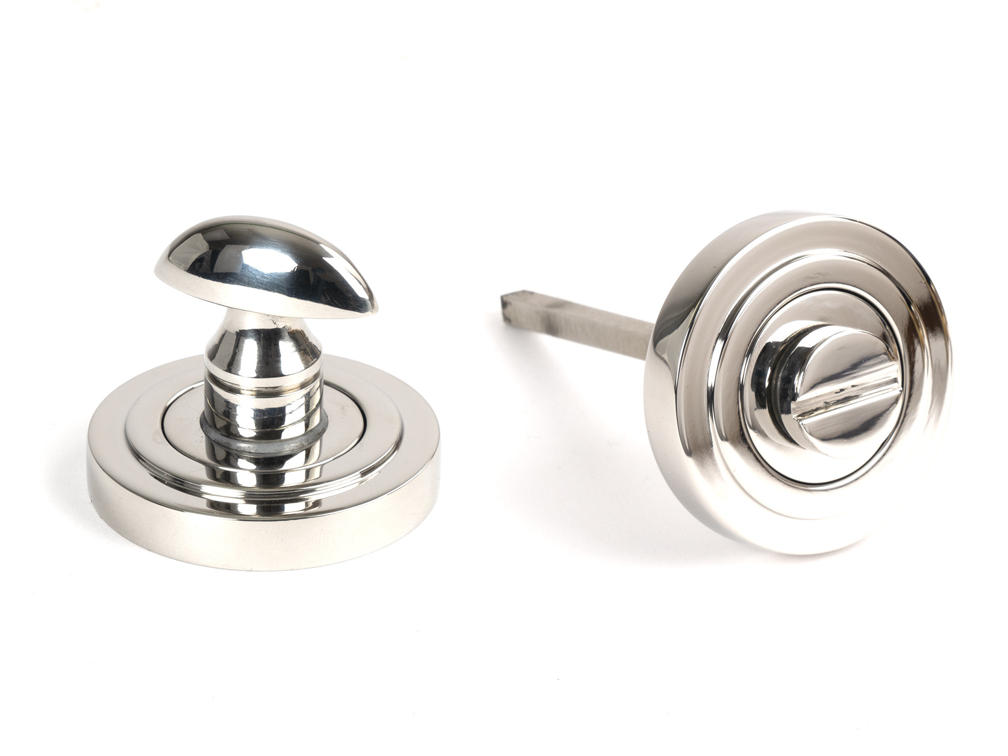polished marine ss (316) round thumbturn set (art deco)