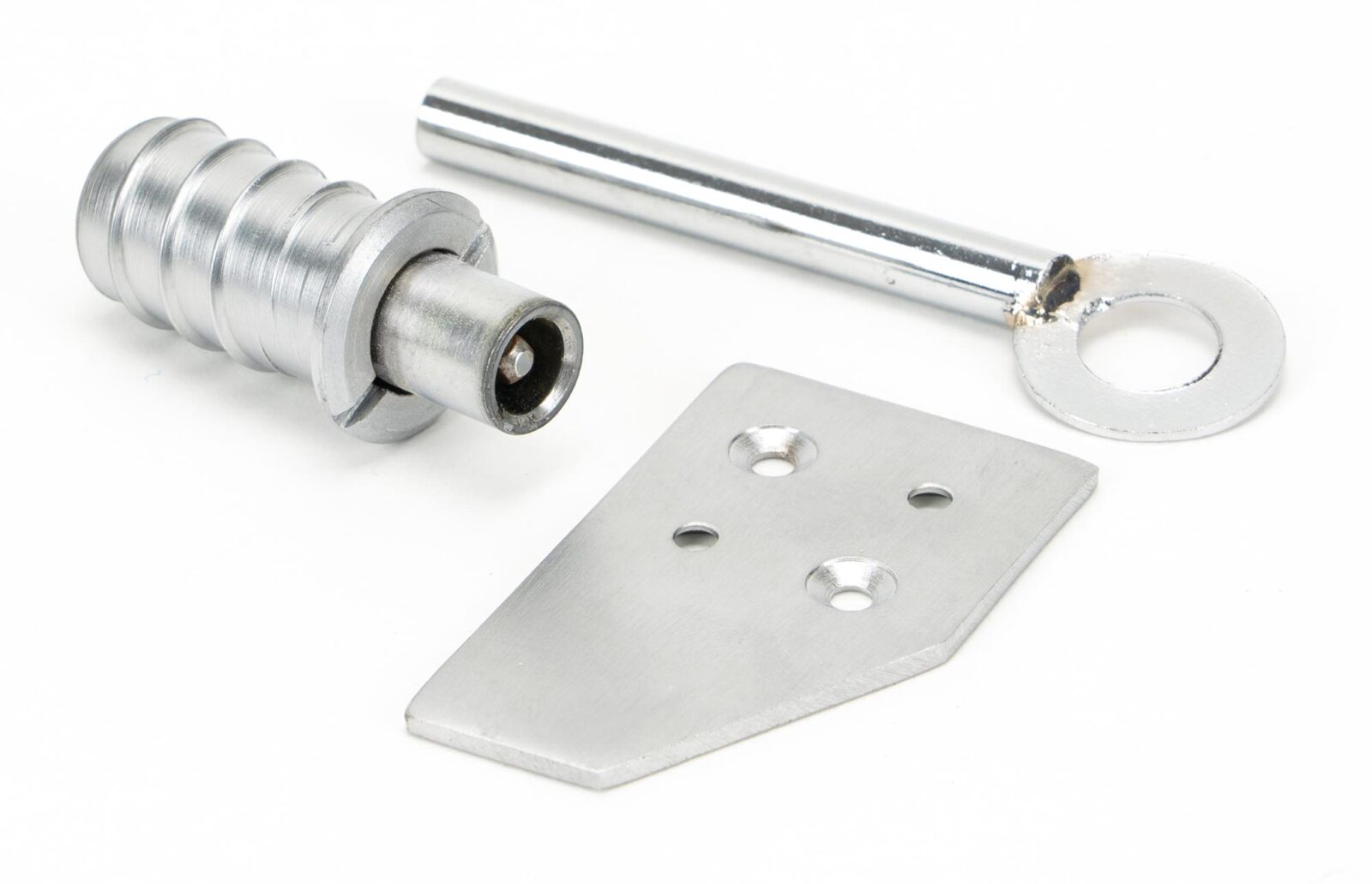 satin chrome key flush sash stop