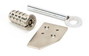 polished nickel key flush sash stop