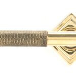 aged brass brompton lever on rose set (square) unsprung
