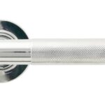 polished chrome brompton lever on rose set (plain) unsprung