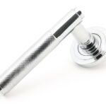 polished chrome brompton lever on rose set (art deco) unsprung