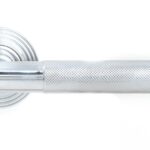 polished chrome brompton lever on rose set (beehive) unsprung