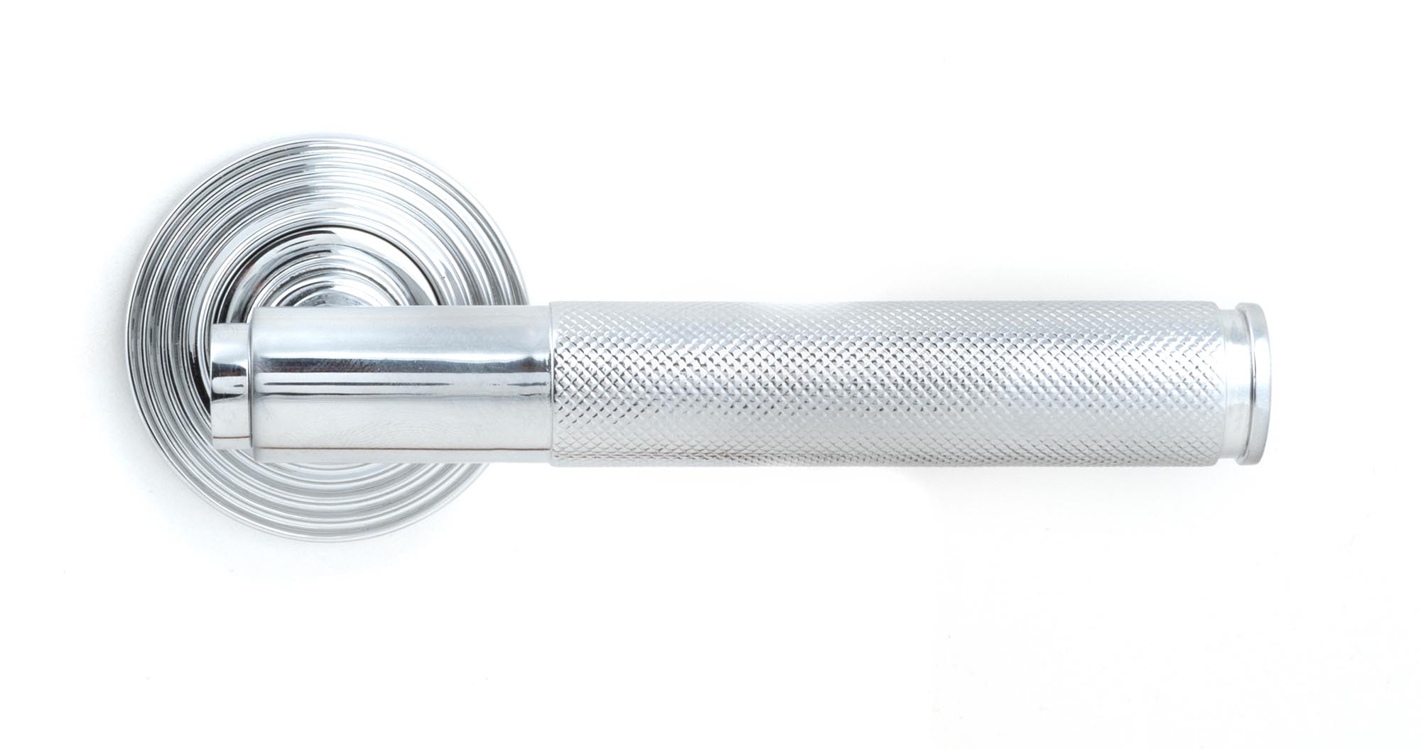 polished chrome brompton lever on rose set (beehive) unsprung