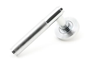 polished chrome brompton lever on rose set (beehive) unsprung