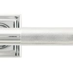 polished chrome brompton lever on rose set (square) unsprung