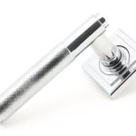 polished chrome brompton lever on rose set (square) unsprung