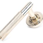 polished nickel brompton lever on rose set (plain) unsprung