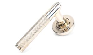 polished nickel brompton lever on rose set (plain) unsprung