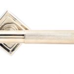 polished nickel brompton lever on rose set (square) unsprung