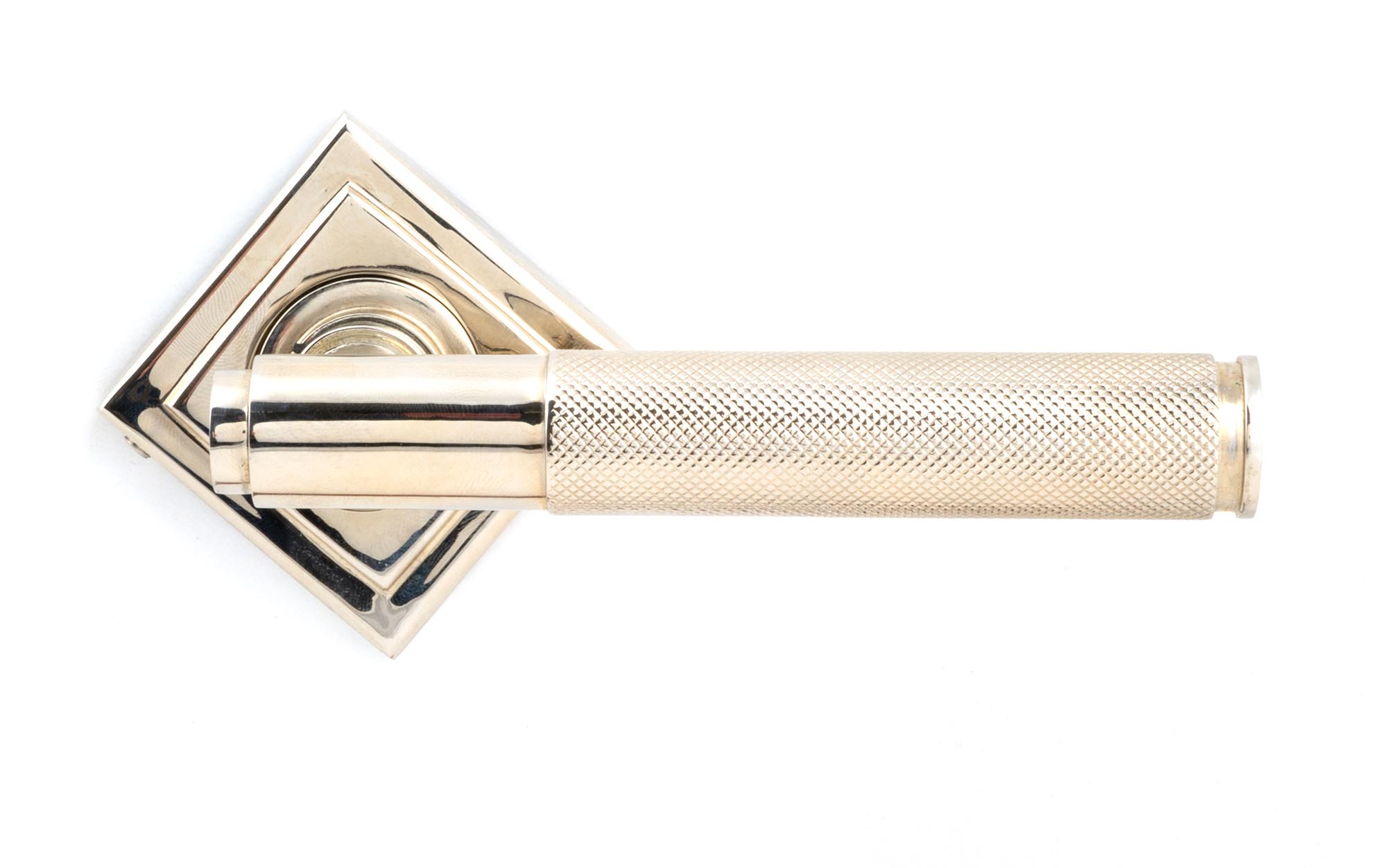 polished nickel brompton lever on rose set (square) unsprung