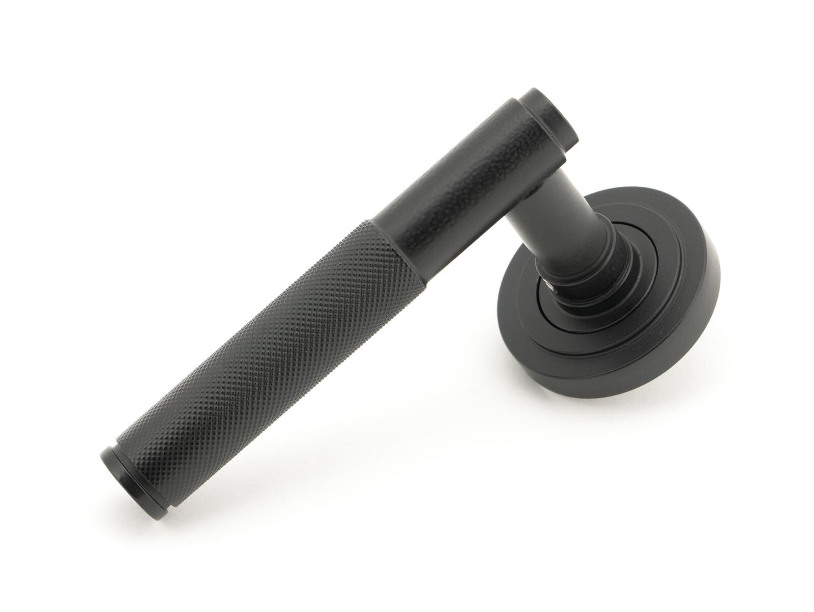 matt black brompton lever on rose set (art deco) unsprung