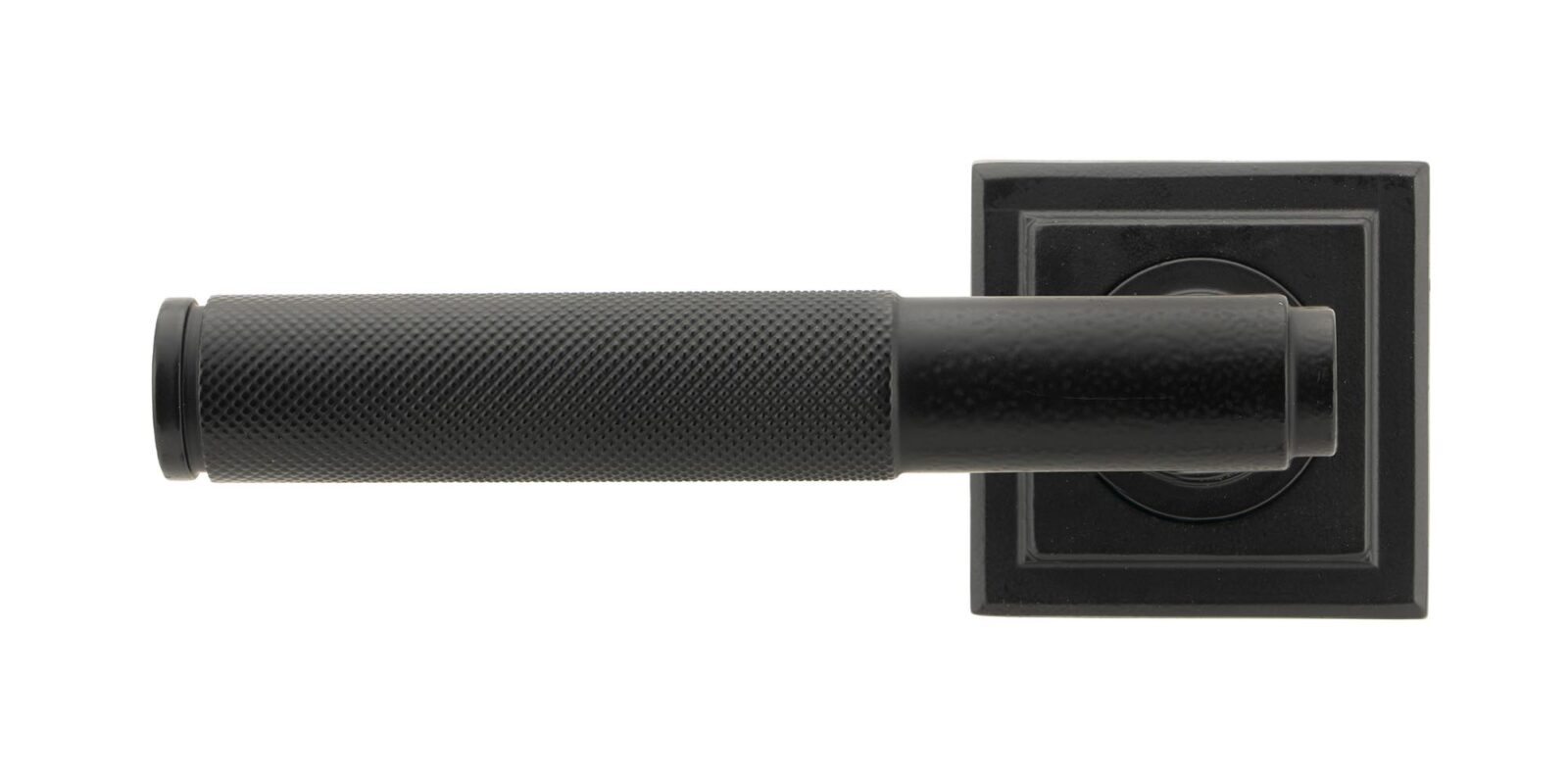 matt black brompton lever on rose set (square) unsprung