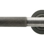 pewter brompton lever on rose set (plain) unsprung