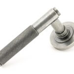 pewter brompton lever on rose set (plain) unsprung