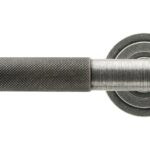 pewter brompton lever on rose set (art deco) unsprung