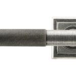 pewter brompton lever on rose set (square) unsprung
