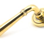 aged brass newbury lever on rose set (art deco) unsprung