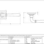 aged brass newbury lever on rose set (square) unsprung