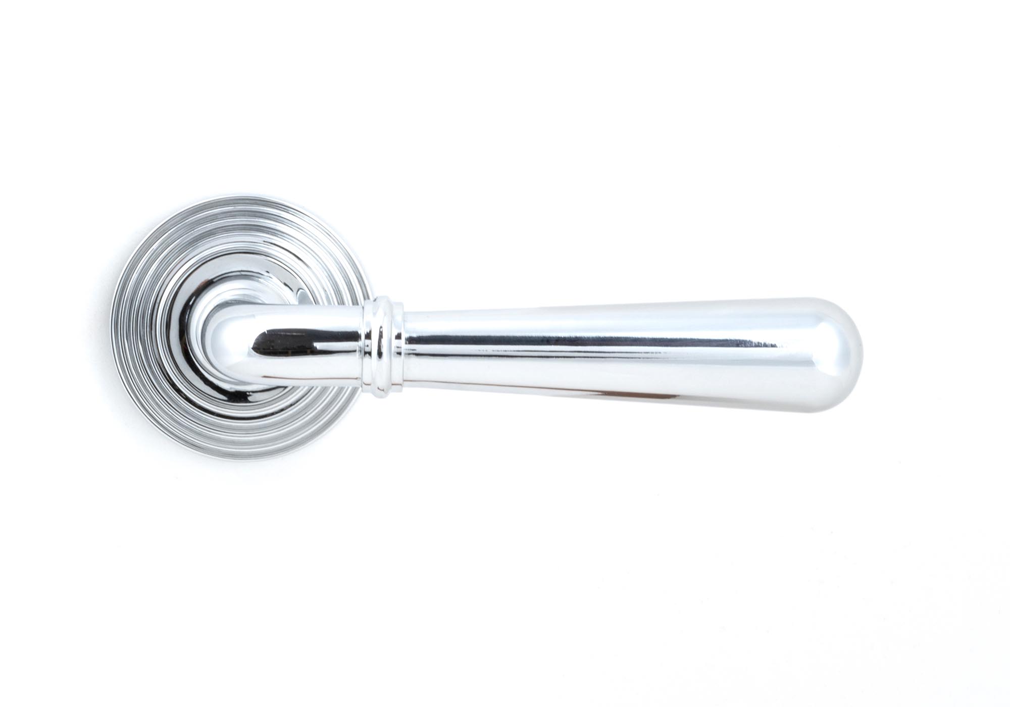 polished chrome newbury lever on rose set (beehive) unsprung
