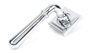 polished chrome newbury lever on rose set (square) unsprung