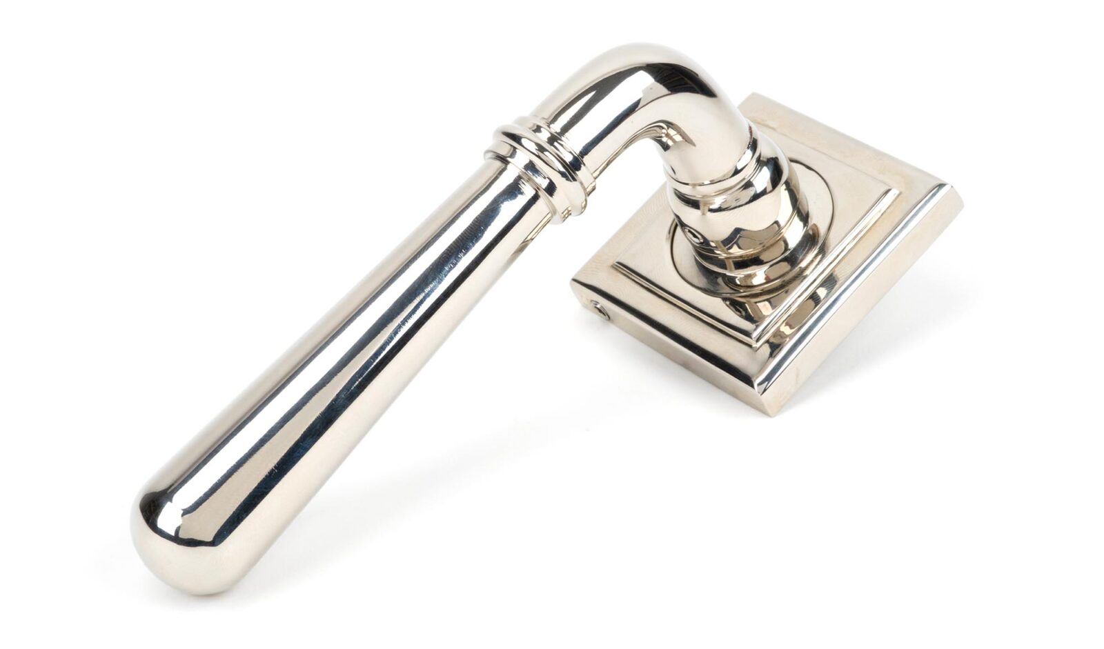 polished nickel newbury lever on rose set (square) unsprung