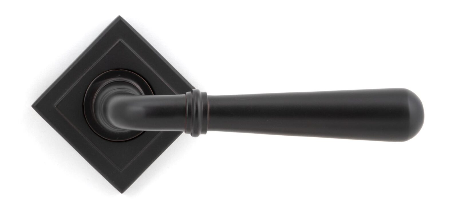 aged bronze newbury lever on rose set (square) unsprung