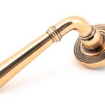 polished bronze newbury lever on rose set (beehive) unsprung