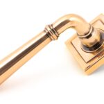 polished bronze newbury lever on rose set (square) unsprung