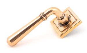 polished bronze newbury lever on rose set (square) unsprung