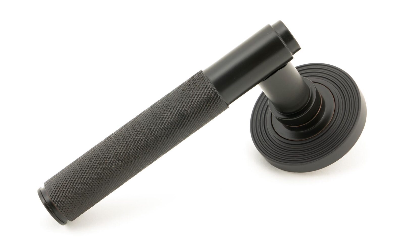 aged bronze brompton lever on rose set (beehive) unsprung