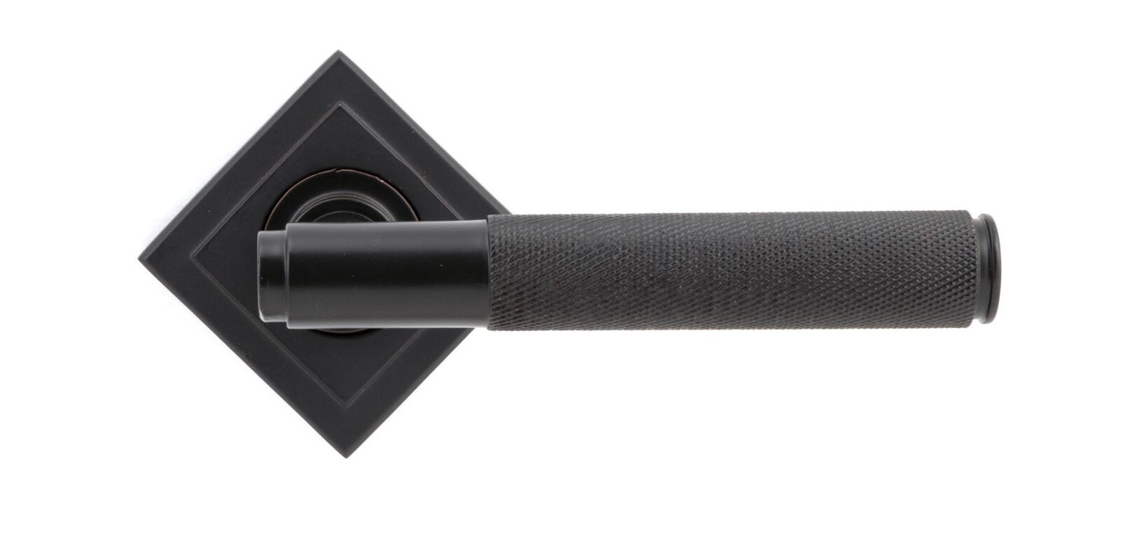 aged bronze brompton lever on rose set (square) unsprung